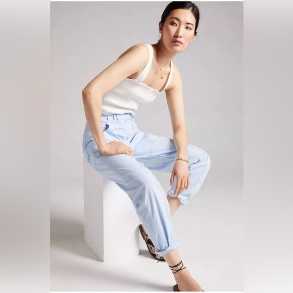 Maeve by Anthropologie Tapered Leg Cargo Pants Plus Size 16W Granola Girl KHAKI - Picture 12 of 13